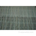 Tissu en mousseline de soie en polyester froissé or à rayures lurex